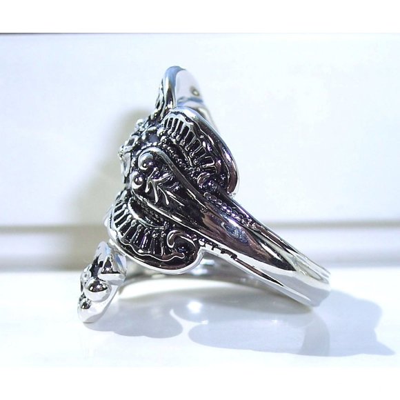 925 STERLING SILVER Flowers Spoon Ring - Picture 7 of 16